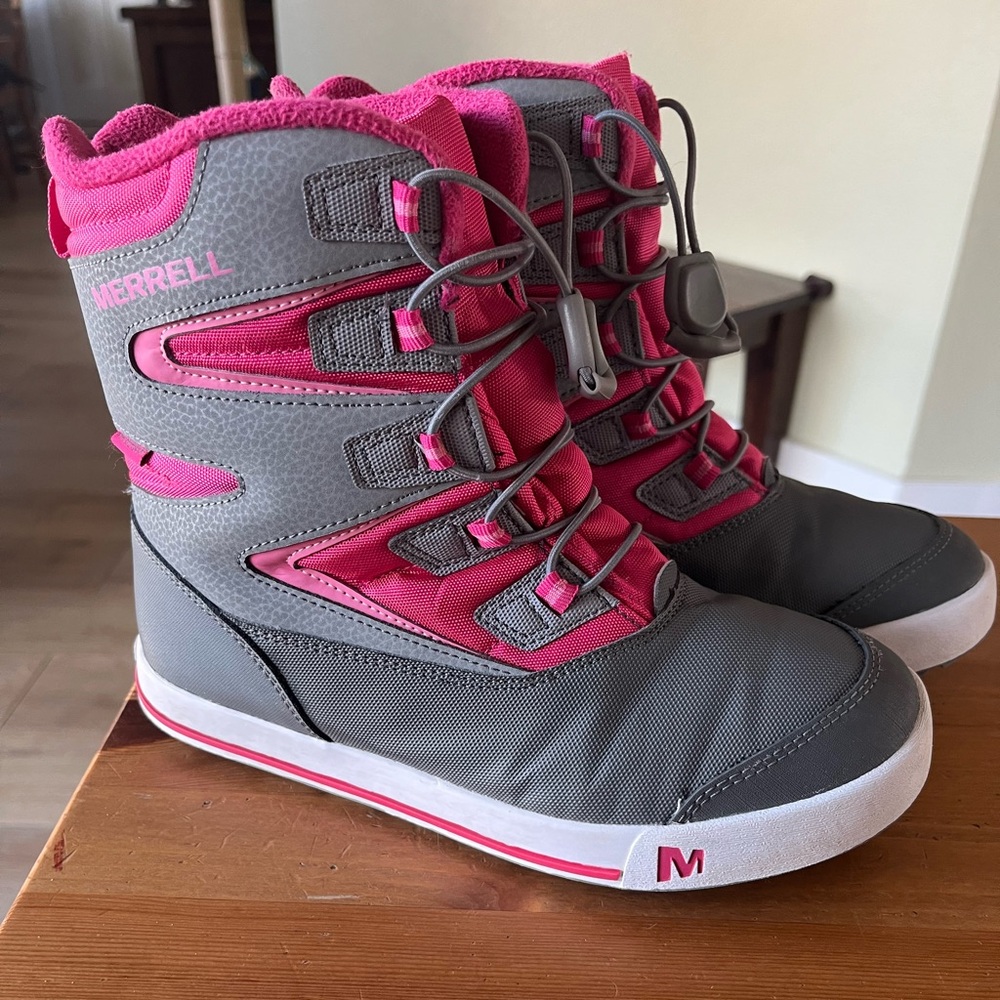 Merrell Kids' Pink and Gray Snow Boots
